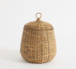 Sustainable <b>seagrass</b> <b>storage</b> <b>baskets</b>, set of 2 Handmade in Vietnam with strong quality, wholesale price - Product Image 5