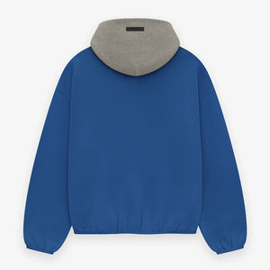 Sweat-shirt uni en coton 100% de haute qualité, surdimensionné, lourd, bleu délavé, logo personnalisé, taille plus, noir - Product Image 4