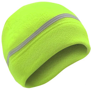 Bonnet de sécurité chaud pour cycliste marcheur Bonnets jacquard en polaire polaire avec rayure réfléchissante Bonnet réfléchissant d'hiver - Product Image 4