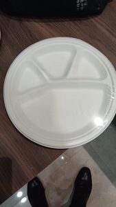 Lot d'assiettes en papier de luxe jetables 4 CP 11 pouces Eco-Friendly Heavy Duty 100% Compostable Biodégradable Sugarcane Bagasse Parties - Product Image 3