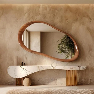 Fabricant de confiance, cadre de miroir mural en bois pour décoration murale contemporaine, soutenant les lignes nettes et le goût moderne - Product Image 3