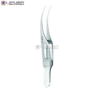 Pinzas Gill Iris de 0.3mm, Pinzas Gill Iris Curvas de 7.5cm con Dientes Verticales 1x2, Instrumentos Médicos Microquirúrgicos Oftálmicos - Product Image 2