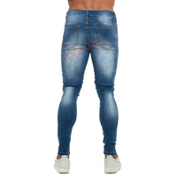 Dar Kesim Hip Hop Sokak Modası Kot Pantolon Erkek 2025 Slim Fit Yırtık Esnek Denim Büyük Beden Mavi Eskitme Efekti Elastik Taşlanmış Perçinli