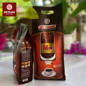 Exportador certificado MRO tostado vietnamita HACCP HALAL tostado medio 100% granos de café Arábica sabor amargo 500gr empaquetado en bolsa - Product Image 5