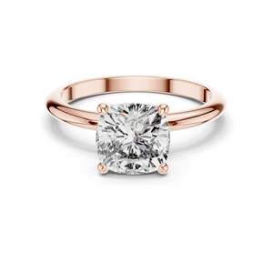Bague de fiançailles pour femme avec diamant de laboratoire taille coussin 2 carats, clarté VVS-VS EF, or 18 carats, 14 carats, 10 carats et argent 925, rose, jaune - Product Image 1