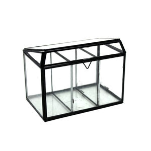 Classic Hot Selling <b>Jewellery</b> <b>Box</b> Metal/<b>Glass</b> Black Finished Customized Product for Wedding Decoration Handmade Bulk - Product Image 4