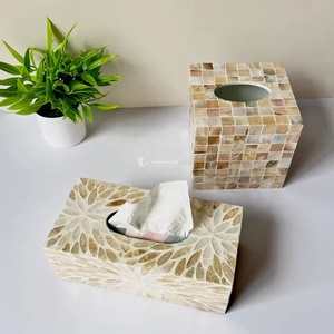 Natural Shell Tissue Box Luxury Handmade Tissue Holder Elegant Desktop Organizer for Hotel Home Use Wholesale - Product Image 3