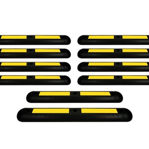 Juego de Diez Botones Delimitadores de Carriles de PVC de 100x15x6 cm con 100% de Visibilidad y Durabilidad - Product Image 1