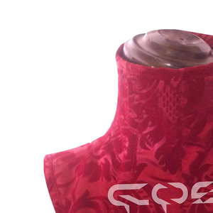 Corset à col gothique en brocart rouge - Product Image 5