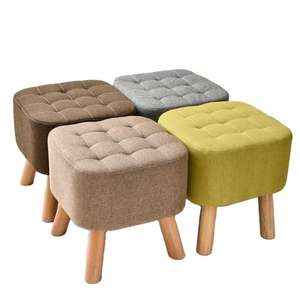 Taburetes Otomanos de Terciopelo Metálico para Tocador, Taburete Auxiliar para Sala de Estar, Reposapiés Multifuncional para Dormitorio y Maquillaje en el Hogar - Product Image 6