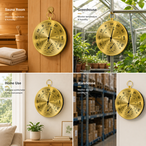 Thermomètre Hygromètre Analogique Décoratif Mural Mécanique OEM pour Bureau, Maison, <span class=keywords><strong>Cave</strong></span> à <span class=keywords><strong>Vin</strong></span>, Pharmacie - Product Image 4