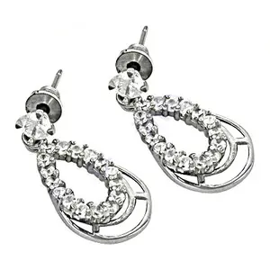 ต่างหูแบบติดหูทรงหยดน้ำทอง 18K สำหรับผู้หญิง ประดับด้วยเพชร CZ สีขาว โอปอล ควอตซ์ ต่างหูแบบห้อย ของขวัญเครื่องประดับ - Product Image 2