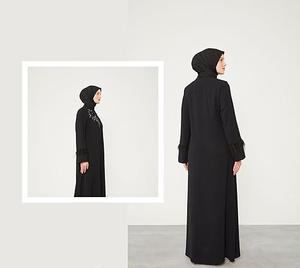 Fashionable Vintage Print Fancy EID Gift Women's Open Abaya <b>Dress</b> <b>Modest</b> Dubai Kaftan Breathable Prayer Clothing Traditional - Product Image 3