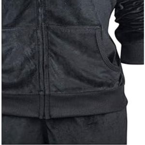 Ensemble de survêtement pour femme en velours personnalisé avec imprimé strass, hiver, 2 pièces, sweat-shirt à capuche, pantalon droit, écologique, grande taille - Product Image 5