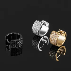 Boucles d'oreilles créoles en argent sterling 925 véritable et diamant de laboratoire, écologiques, avec assurance commerciale - Cadeau unisexe - Product Image 2