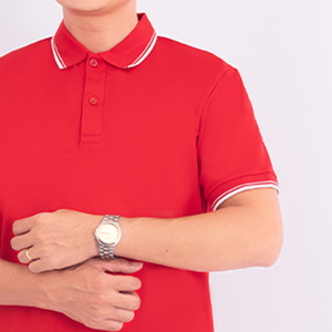 <b>Red</b> Polo Shirt Premium Cotton Blend Vibrant Color Modern Fit Comfortable <b>Fabric</b> for Retail Events or Corporate Brand Uniforms - Product Image 3