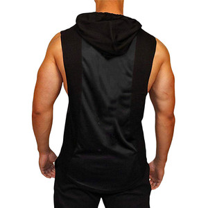 Sweat à capuche de gymnastique sans manches pour hommes de haute qualité Débardeur à col en V à séchage rapide Logo personnalisé Conception respirante pour la musculation décontractée - Product Image 2