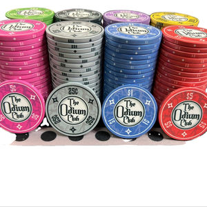 ชิปโป๊กเกอร์เซรามิก10g 40mm พร้อมดีไซน์ที่เป็นเอกลักษณ์สามารถปรับแต่งได้สำหรับใช้ในคาสิโนถาดวัสดุดินเหนียว - Product Image 1