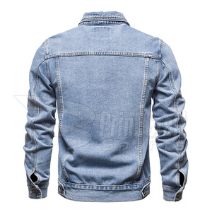 Veste en jean de haute qualité, veste en jean unie, boutons recouverts, veste en jean pour homme, veste d'hiver - Product Image 3