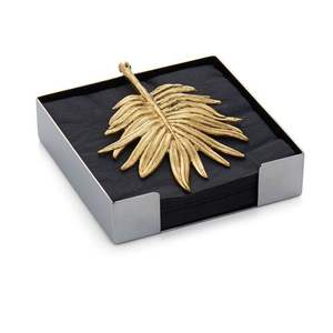 Porte-boîte à mouchoirs en feuille d'or de luxe distributeur de mouchoirs en acrylique moderne avec design de feuille élégant pour la maison et le bureau - Product Image 6