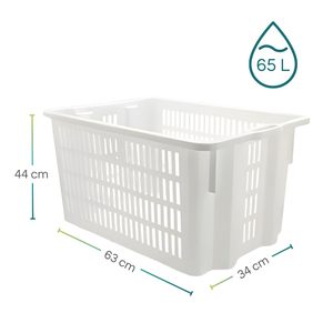 Plastica bianca 3-paniere Set 65 litri per panifici pizzerie 63x44x34 cm conservazione pane fresco - Product Image 2