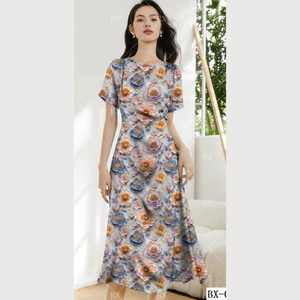 30s <b>Floral</b> Design Digital Print Fabric 110GSM Fashion Patterns for Summer <b>Women</b> Dress Men <b>Women</b> and Kids Shirt Fabric - Product Image 1