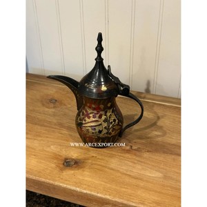 Golden Finished <b>Arabic</b> Dallah Serving Supplies Metal Handcrafted Vintage <b>Arabic</b> Server for <b>Tea</b> & Coffee Serving Top Trending - Product Image 4