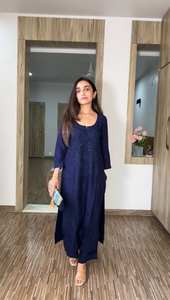 Readymade Reyon <b>Top</b> Plazzo Suit <b>Sequence</b> Embroidery Full Stitched <b>Womens</b> Designer Wear 4 Colors Available Wholesale B2B Gujarat - Product Image 4