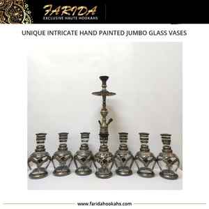 Venta caliente de la mejor calidad jarrones de vidrio Jumbo egipcios diseño único intrincado pintado a mano con técnica de laca al por mayor - Product Image 4