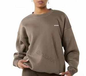 เสื้อมีฮู้ดผ้าฟลีซสตรีทแวร์ผ้าคอตตอนโอเวอร์ไซส์พิมพ์ลายเสื้อฮู้ดผ้าถักสำหรับผู้หญิง - Product Image 1