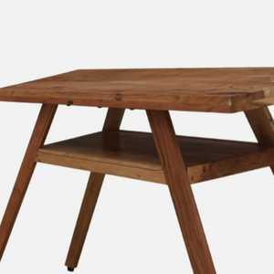 Mesa de comedor compacta de madera de acacia con acabado Natural, dos estantes de mesa de cocina cuadrados pequeños para sala de estar, restaurante, muebles de Hotel - Product Image 2