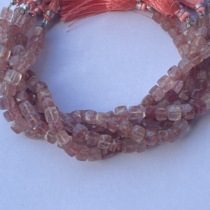 6mm 8mm 10mm naturel rose fraise Quartz pierre à facettes boîte Cube pierres précieuses perles brin meilleur prix usine fabrication de bijoux bricolage - Product Image 2