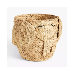 Creative Water Hyacinth Round Storage <b>Basket</b> for Kitchen and Bathroom Use - Product Image 1