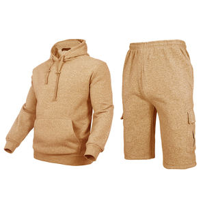 Ensemble sweat à capuche et short pour hommes personnalisés 100 Survêtement en molleton de coton deux pièces Sweat Suit Design et logo personnalisés - Product Image 4