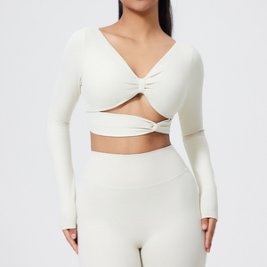 Leggings avec poches Yoga manches longues serré Sports de plein air course Fitness vêtements ensembles d'entraînement pour les femmes - Product Image 1