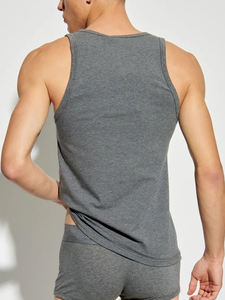 Haute qualité personnalisé poids lourd en gros 100% coton hommes lâche surdimensionné blanc débardeurs décontracté solide débardeurs - Product Image 3