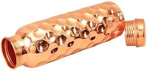 Botella de agua de cobre personalizada de calidad superior con tapa de vidrio beneficiosa para la salud Beber directamente para adultos Uso diario Viajar - Product Image 2