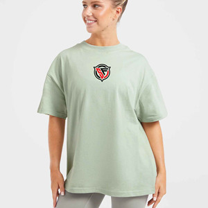 เสื้อยืดผ้าฝ้ายผสมขนาดใหญ่พิเศษสำหรับผู้หญิงใส่ในฤดูร้อนเสื้อยืดแขนสั้นทรงหลวมสไตล์ลำลองขายส่ง240 GSM - Product Image 4