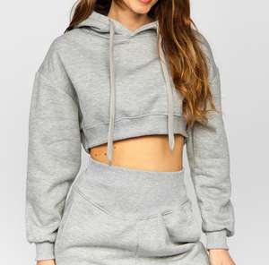 Survêtement en velours unisexe de haute qualité dernier décontracté hiver polaire à capuche haut court fermeture éclair respirant Logo imprimé Plus sans couture - Product Image 2