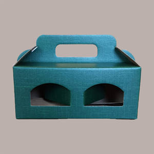 Caja de cartón de seda verde, 10 Uds., 210x100H90mm, materiales reciclados, mango de ventaja UV personalizable para 2 tarros, salsas, cremas - Product Image 3