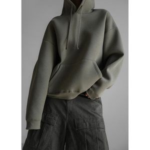 Sudadera con capucha transpirable antipilling personalizada para mujer, ropa con capucha de talla larga de Color sólido con logotipo frontal, diseño personalizable - Product Image 3