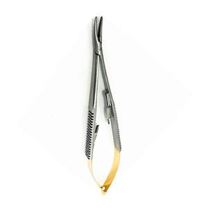 Castroviejo 14cm Instrument de microchirurgie Porte-aiguille incurvé réutilisable avec embouts ronds Source d'alimentation manuelle Instruments chirurgicaux - Product Image 4