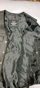 Gilet de moto en cuir respirant 100% polyester/coton, patchs personnalisés, couleur, taille, design, haute qualité, hiver - Product Image 2