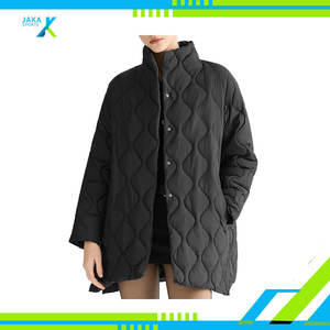 <b>Women's</b> Oversized Quilted Puffer Jacket Winter <b>Lightweight</b> Warm Button Down Padded <b>Coat</b> with Side Pockets Sheep Skin Knitted - Product Image 3