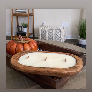 Newly Attractive Design Vintage Mango Wooden Long <b>Candle</b> Dough Bowl Hand Carved Soy <b>Candle</b> Bowl Natural Wood for Decoration Home - Product Image 4
