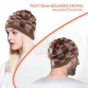 หมวกบีนนี่แฟชั่นแบบถักหมวกฤดูหนาวที่อบอุ่น - Product Image 6