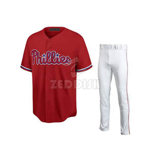 Uniformes de Béisbol Personalizados para Hombre al por Mayor a Bajo Precio, Transpirables, de Alta Calidad, 100% Poliéster, con Logotipo Personalizado - Product Image 1