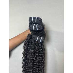 Extensiones de Cabello Virgen Indio Vietnamita de Grado 9A, con Vapor, 36 Pulgadas, Rizado, Crespo, Lacio, Rizos Jerry, 22 Pulgadas de Longitud Estirada - Product Image 3