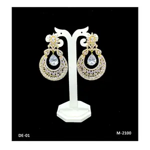 Latest Arrival Pearl Beaded Handmade Earrings with Metal Lock at the Back Artificial jewellery from Indian Wholesale Supplier