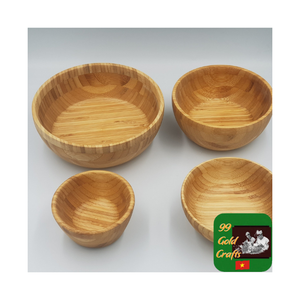 ชามไม้ไผ่ทำด้วยมือพร้อมออร์แกนิกที่แข็งแรงทนทานสำหรับการใช้งานในชีวิตประจำวันน้ำหนักเบาเหมาะสำหรับขนมผลไม้ซุปหรือของตกแต่ง - Product Image 1